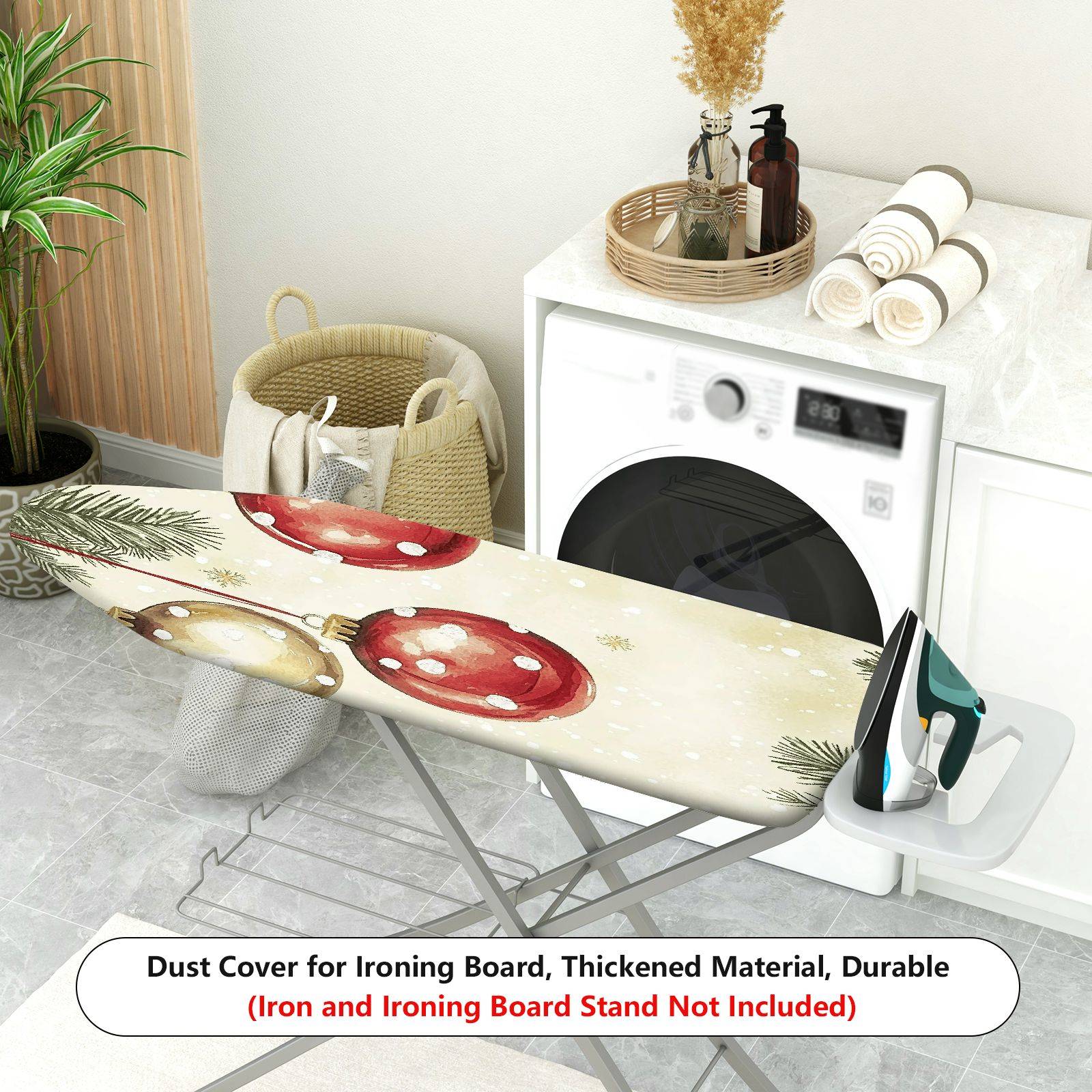 1-Piece Christmas Ornaments Pine Tree Snowfall  Ironing Board Cover, Universal Size, Without Board