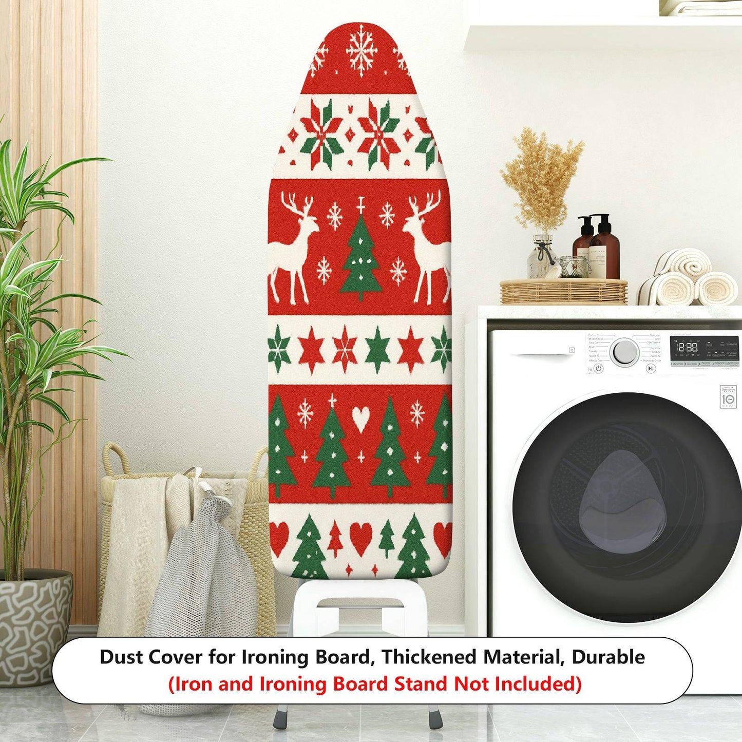1-Piece Christmas Reindeer Snowflake  Ironing Board Cover, Universal Size, Without Board