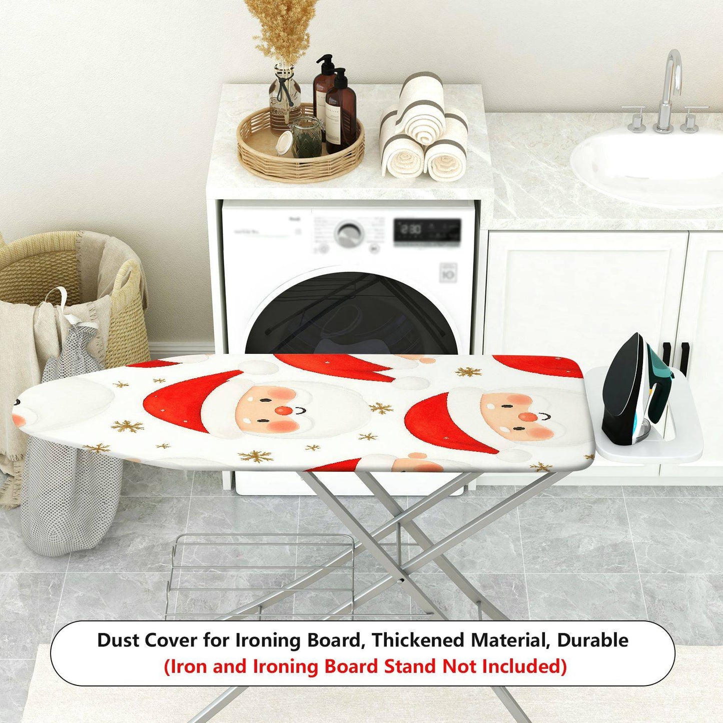 1-Piece Santa Claus Christmas Snowflake  Ironing Board Cover, Universal Size, Without Board