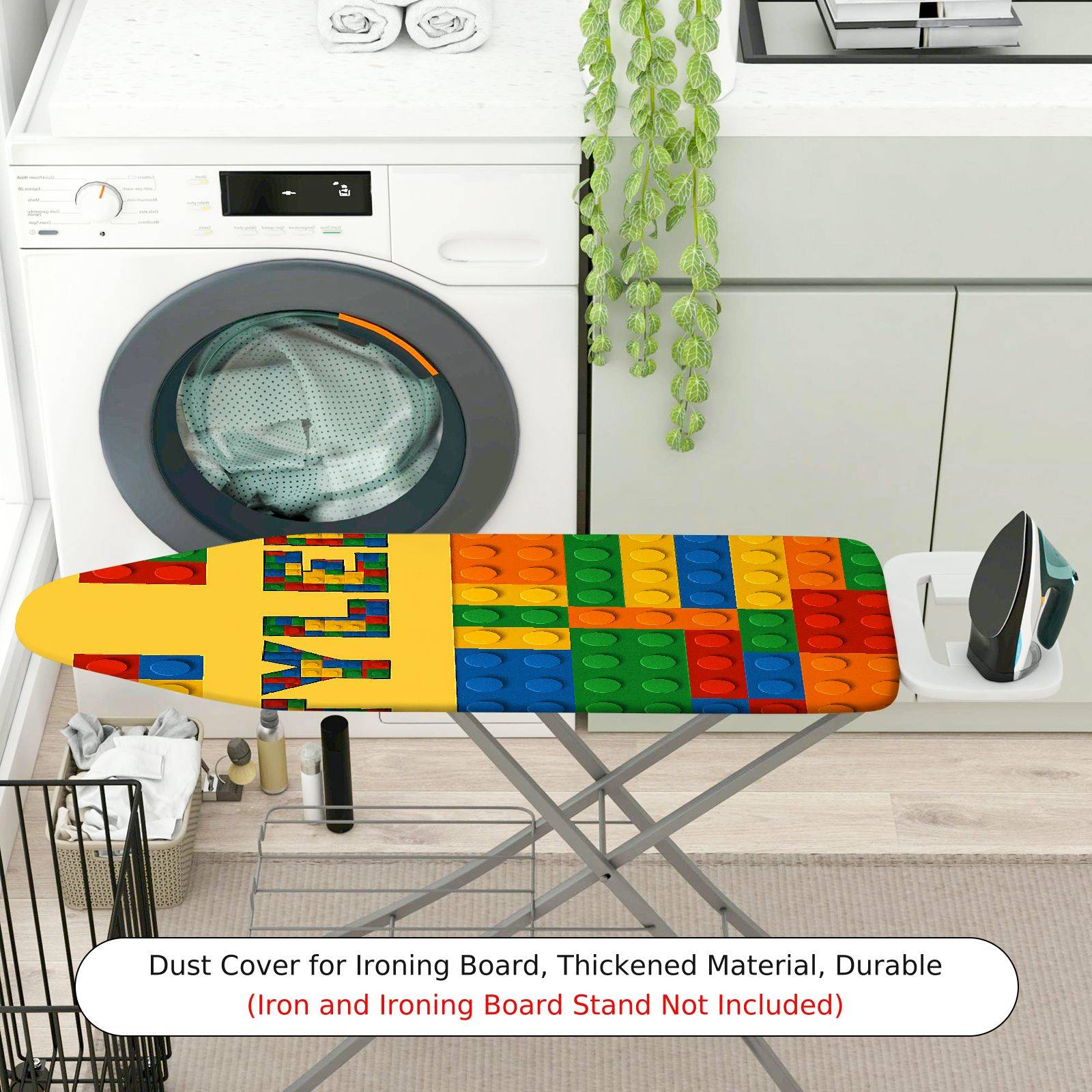1-Piece Colorful Block Pattern Creative Fun Play  Ironing Board Cover, Universal Size, Without Board