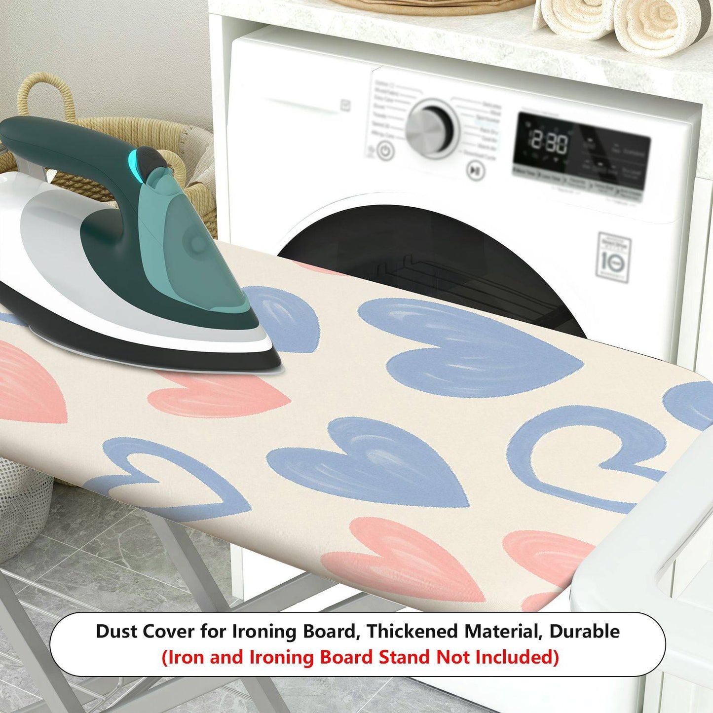 1-Piece Heart Pattern Pastel Design Cute  Ironing Board Cover, Universal Size, Without Board