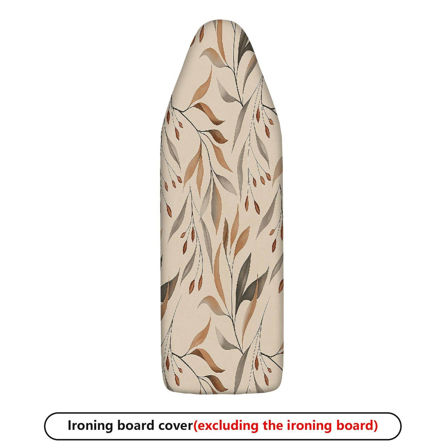 1-Piece Leaf Pattern Brown Beige Abstract Design  Ironing Board Cover, Universal Size, Without Board