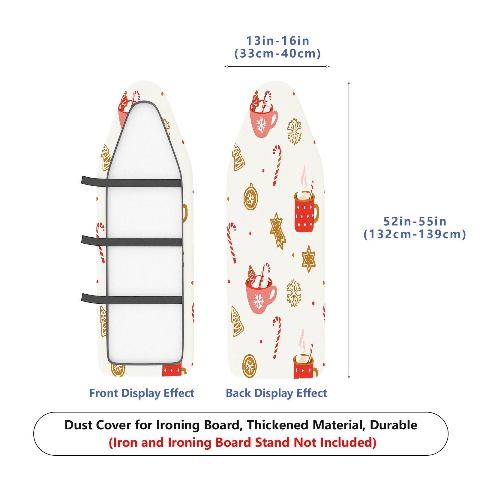 1-Piece Christmas Candy Mug Star  Ironing Board Cover, Universal Size, Without Board