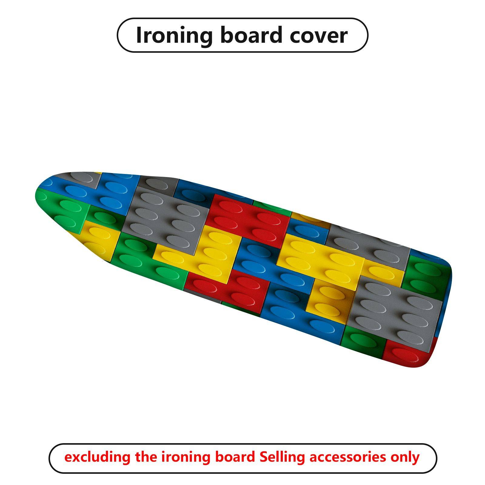 1-Piece Colorful Block Pattern Fun Bright  Ironing Board Cover, Universal Size, Without Board