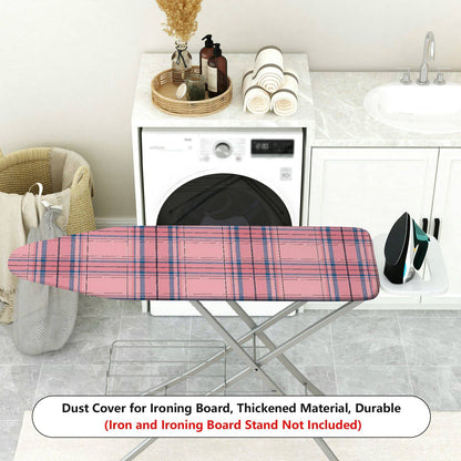 1-Piece Pink Plaid Checkered  Ironing Board Cover, Universal Size, Without Board
