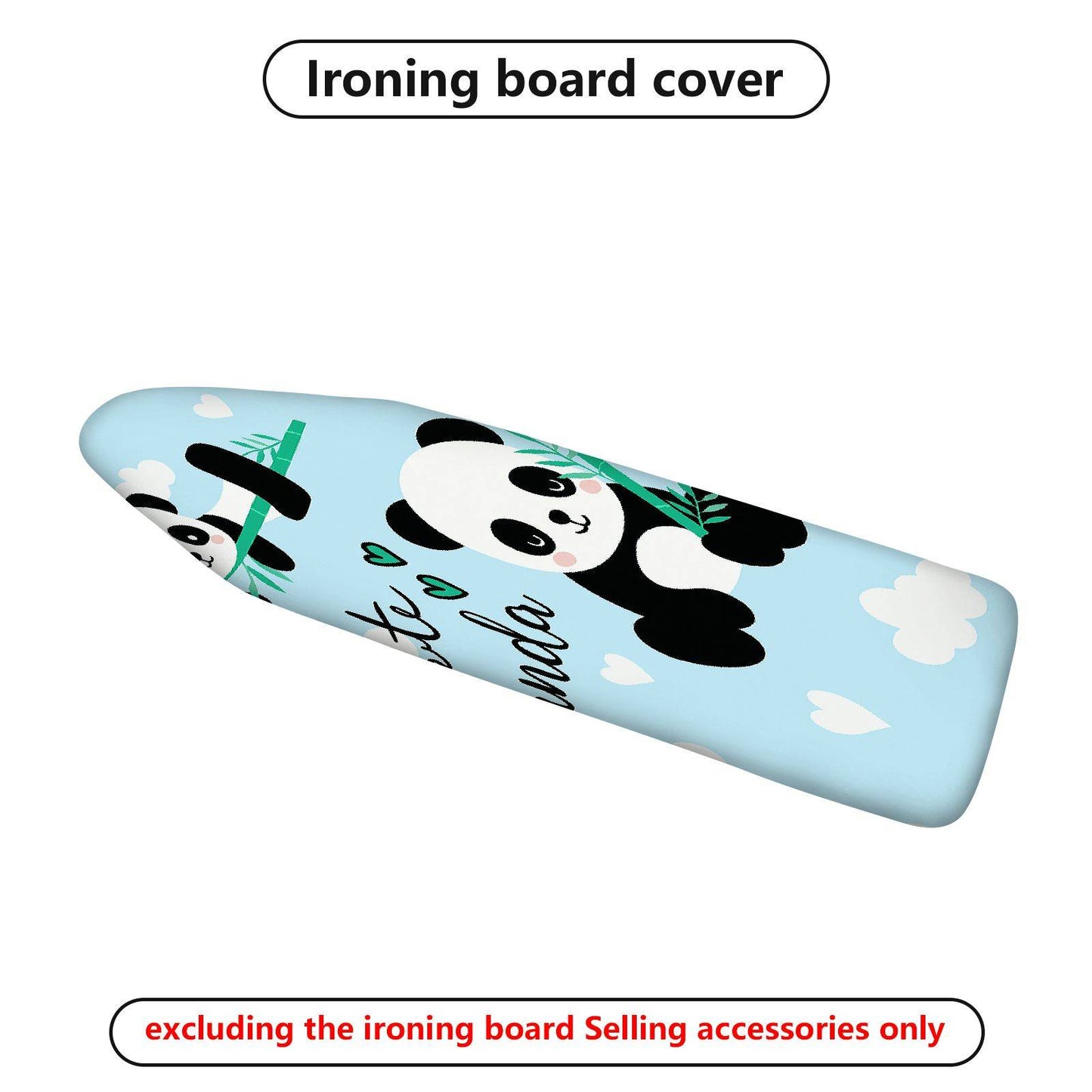 1-Piece Cute Panda Blue  Ironing Board Cover, Universal Size, Without Board