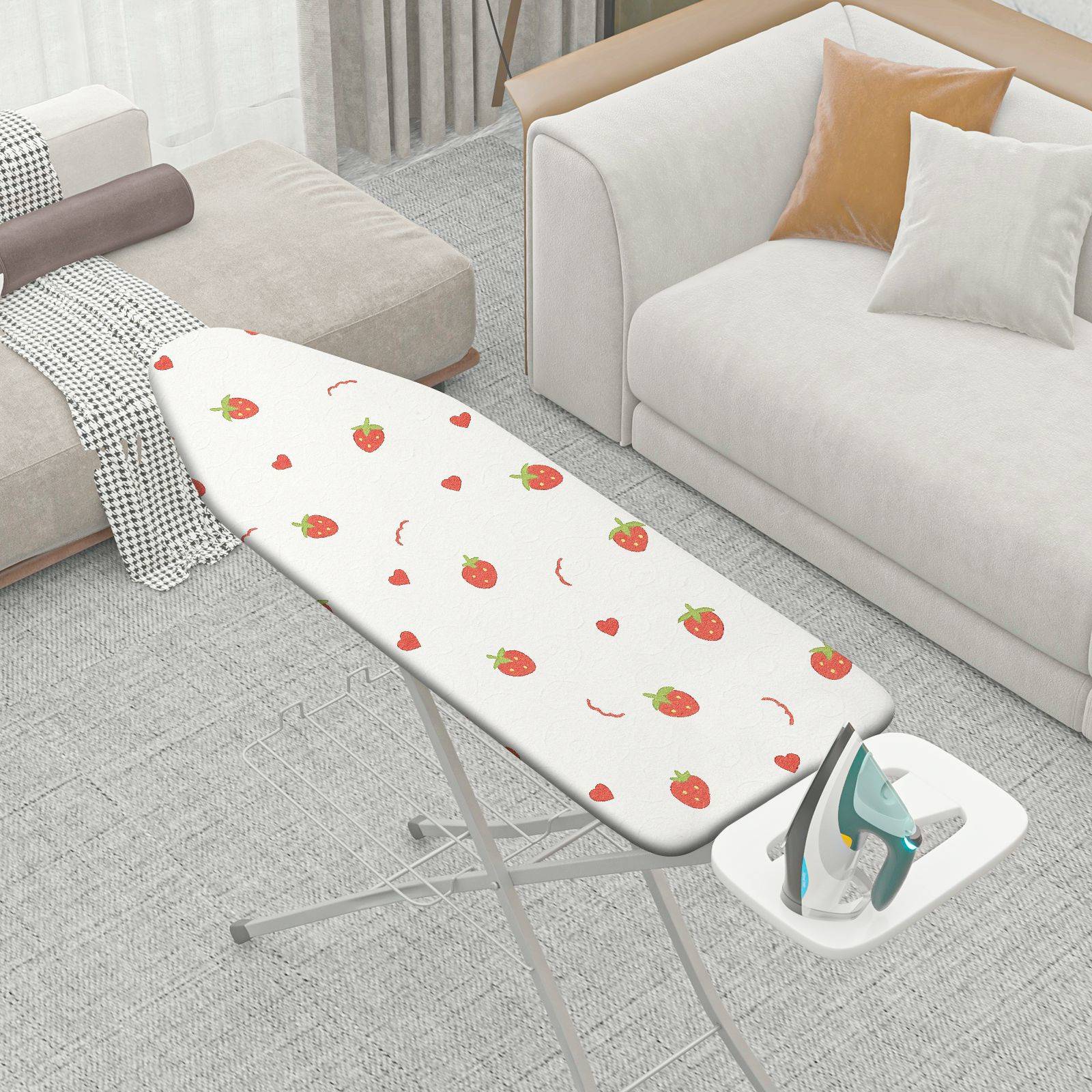 1-Piece Strawberry Heart Pattern Cute  Ironing Board Cover, Universal Size, Without Board