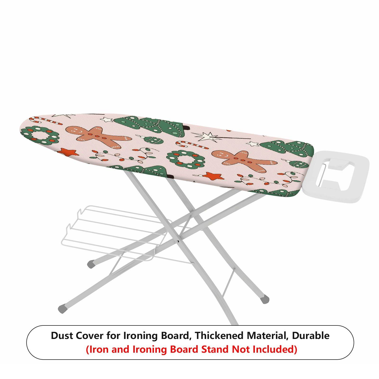 1-Piece Gingerbread Christmas Tree Candy Cane  Ironing Board Cover, Universal Size, Without Board