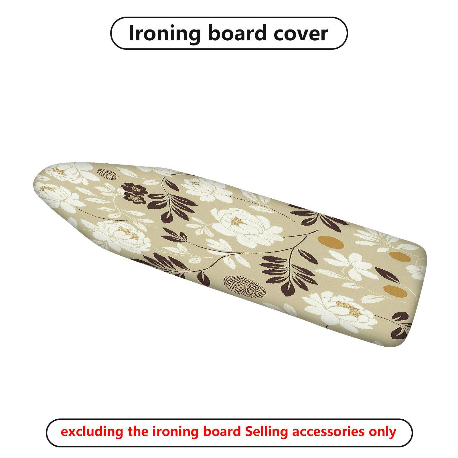 1-Piece Floral Beige Brown  Ironing Board Cover, Universal Size, Without Board