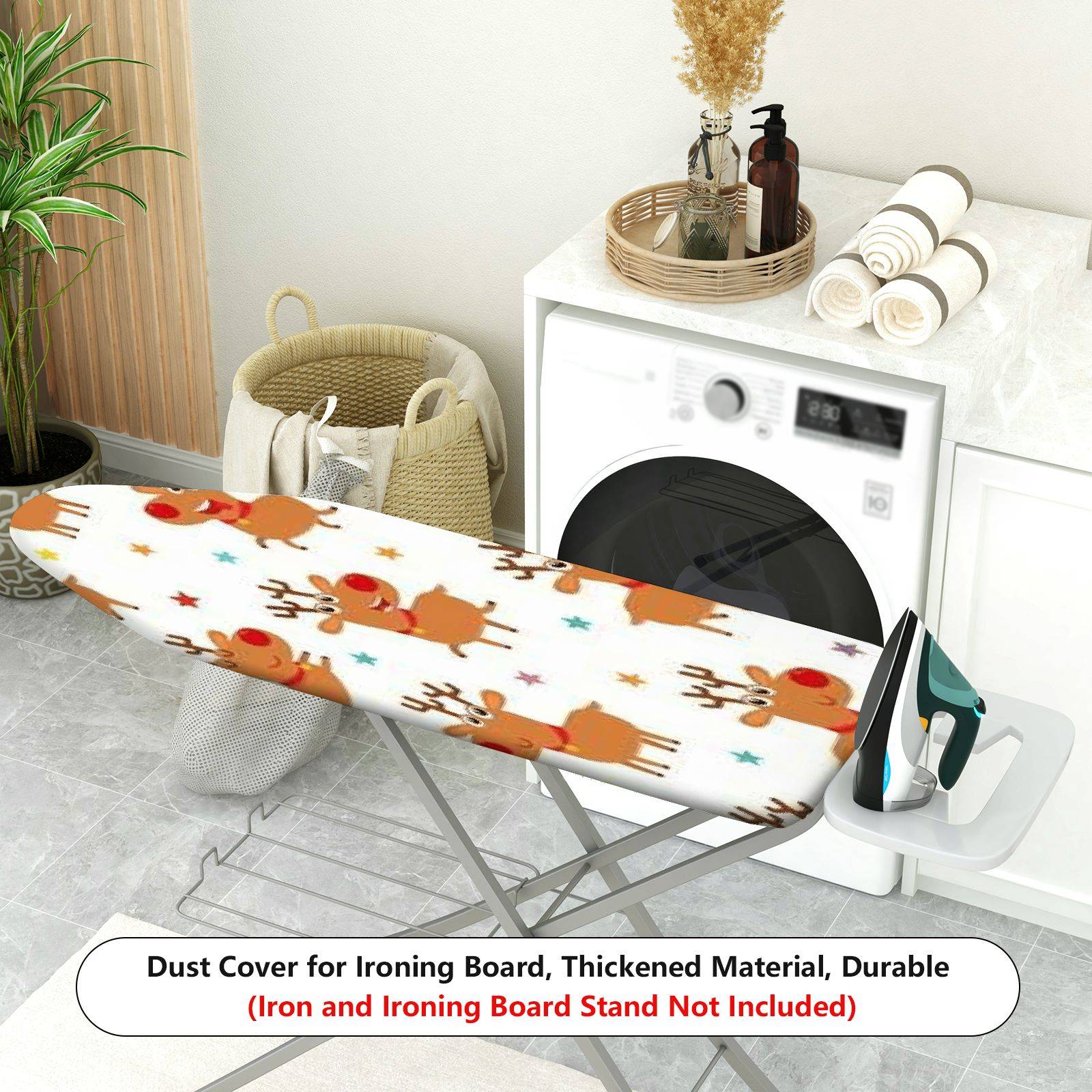 1-Piece Christmas Reindeer Star Pattern  Ironing Board Cover, Universal Size, Without Board