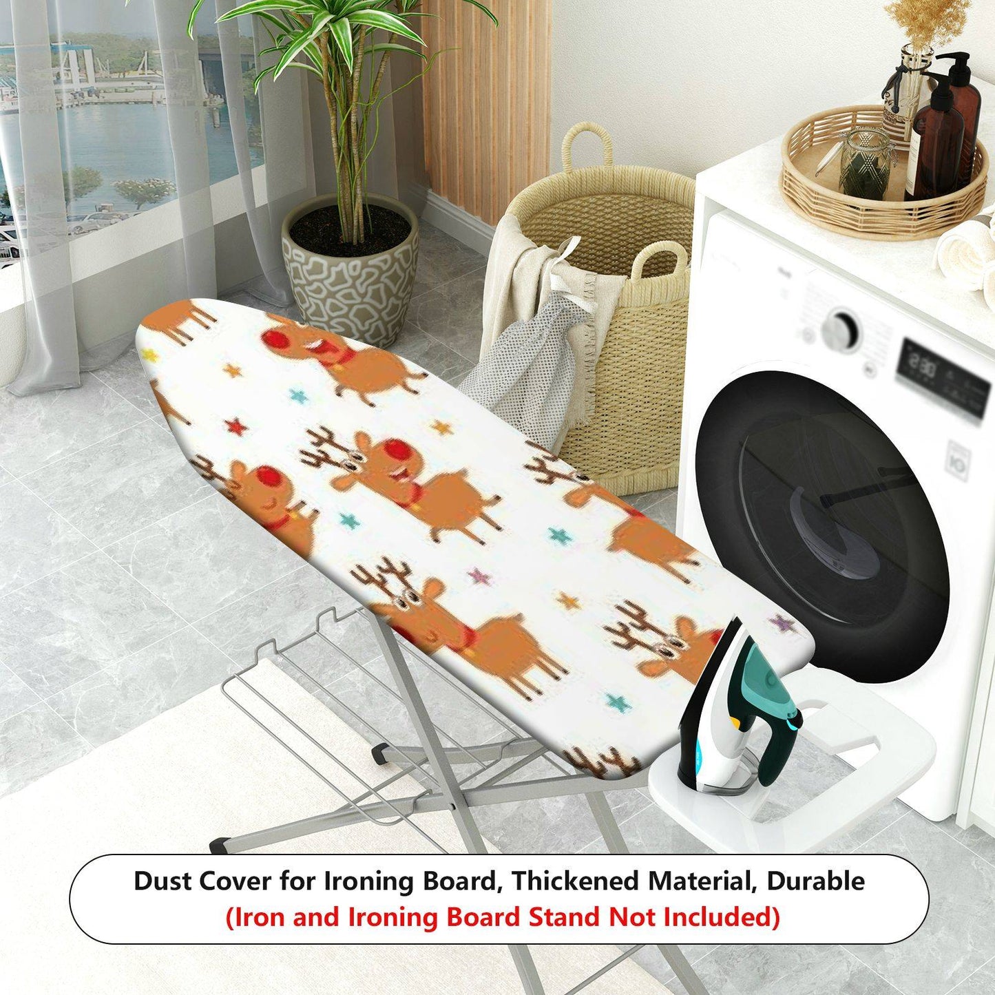 1-Piece Christmas Reindeer Star Pattern  Ironing Board Cover, Universal Size, Without Board