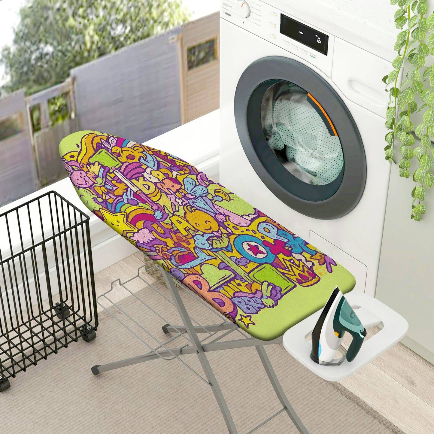 1-Piece Colorful Fun  Ironing Board Cover, Universal Size, Without Board