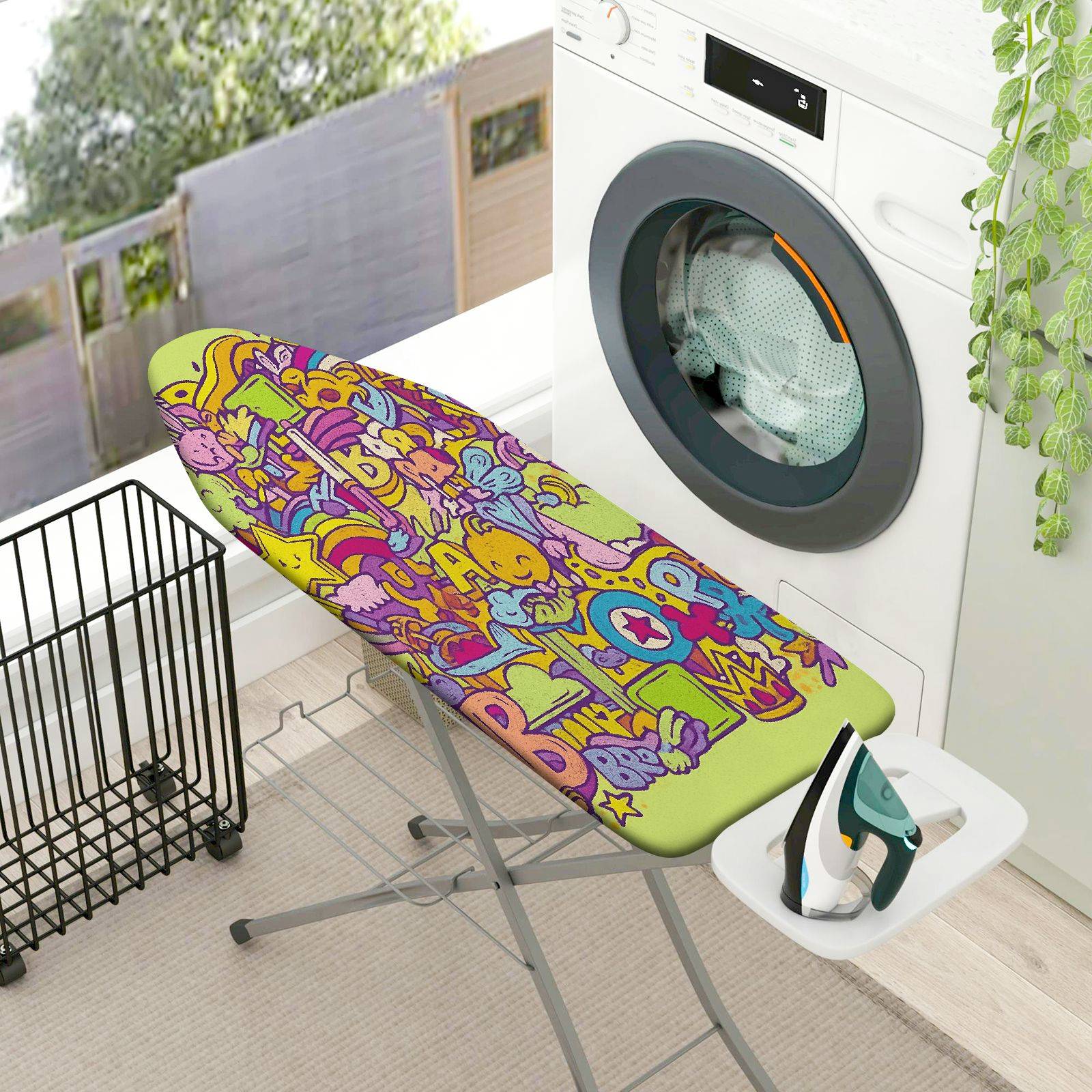 1-Piece Colorful Fun  Ironing Board Cover, Universal Size, Without Board