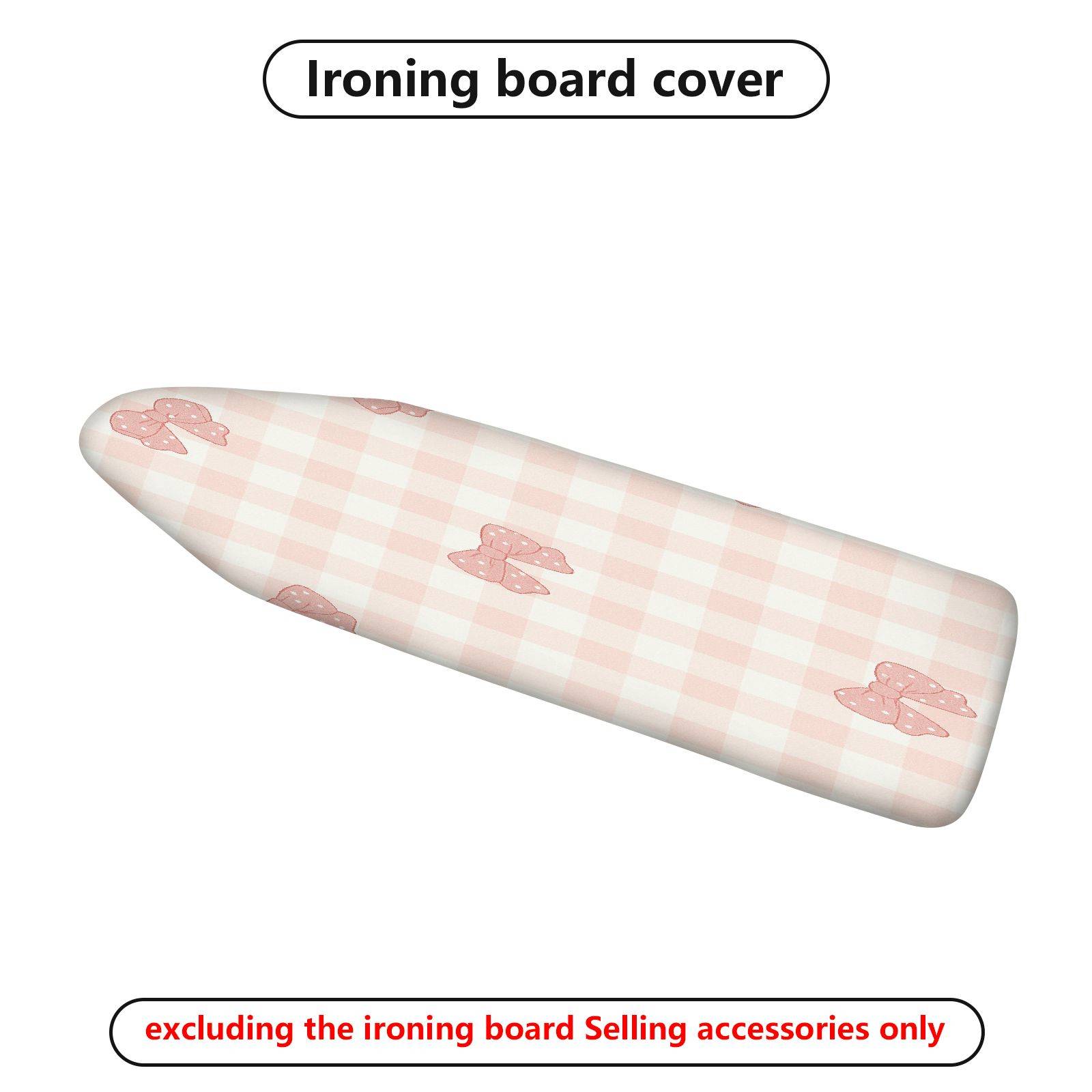 1-Piece Plaid Pink Bow  Ironing Board Cover, Universal Size, Without Board