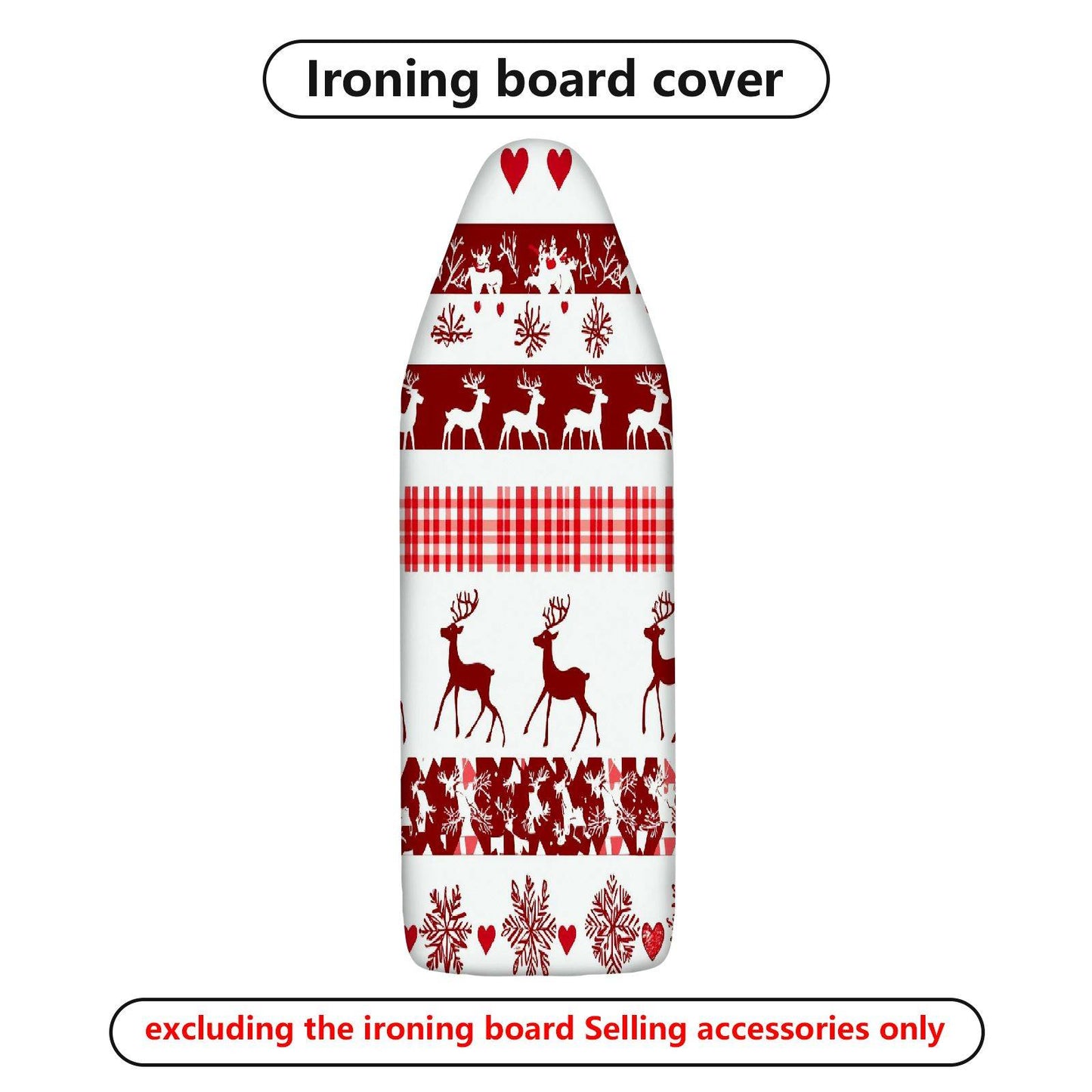 1-Piece Christmas Reindeer Snowflake  Ironing Board Cover, Universal Size, Without Board