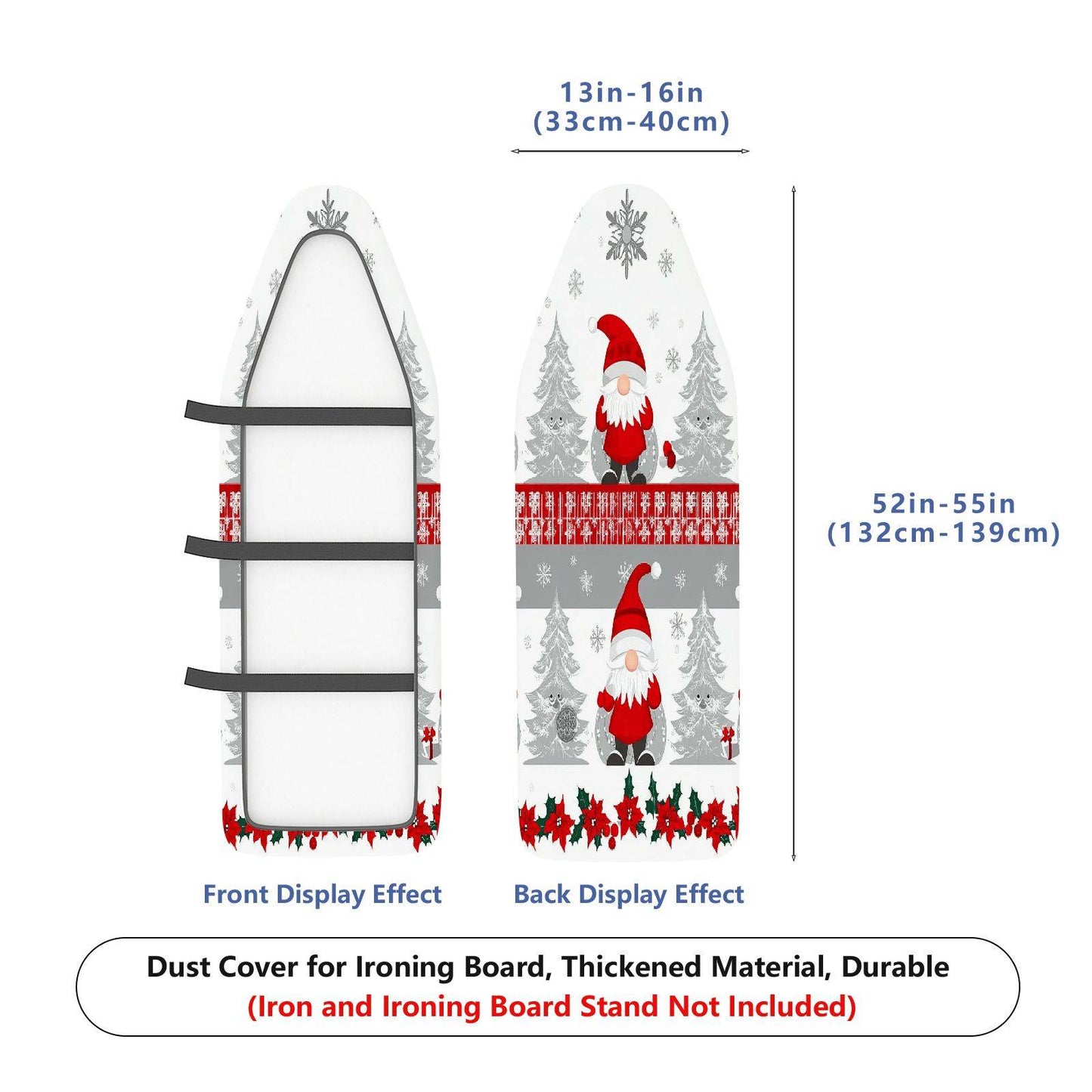 1-Piece Santa Claus Snowflake Christmas Tree  Ironing Board Cover, Universal Size, Without Board