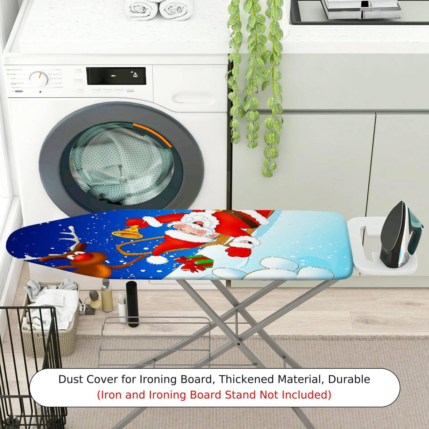 1-Piece Christmas Santa Reindeer Snow  Ironing Board Cover, Universal Size, Without Board