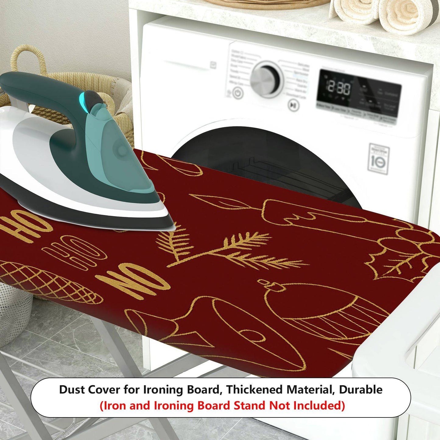 1-Piece Christmas Winter Bell  Ironing Board Cover, Universal Size, Without Board