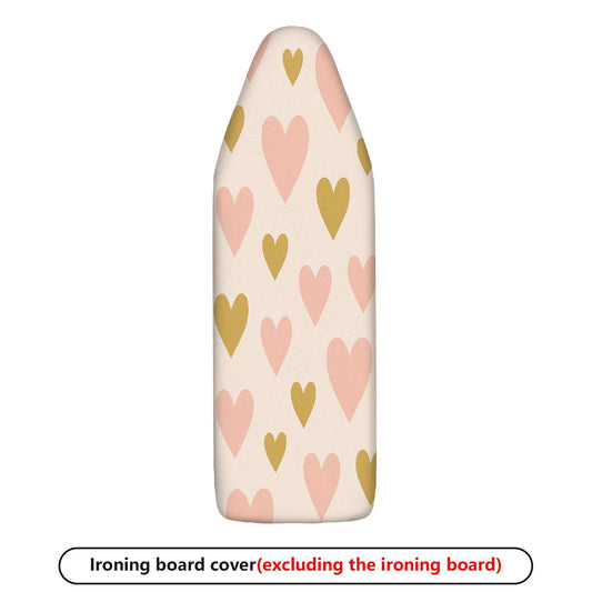 1-Piece Pink Heart Golden Pattern Cute  Ironing Board Cover, Universal Size, Without Board