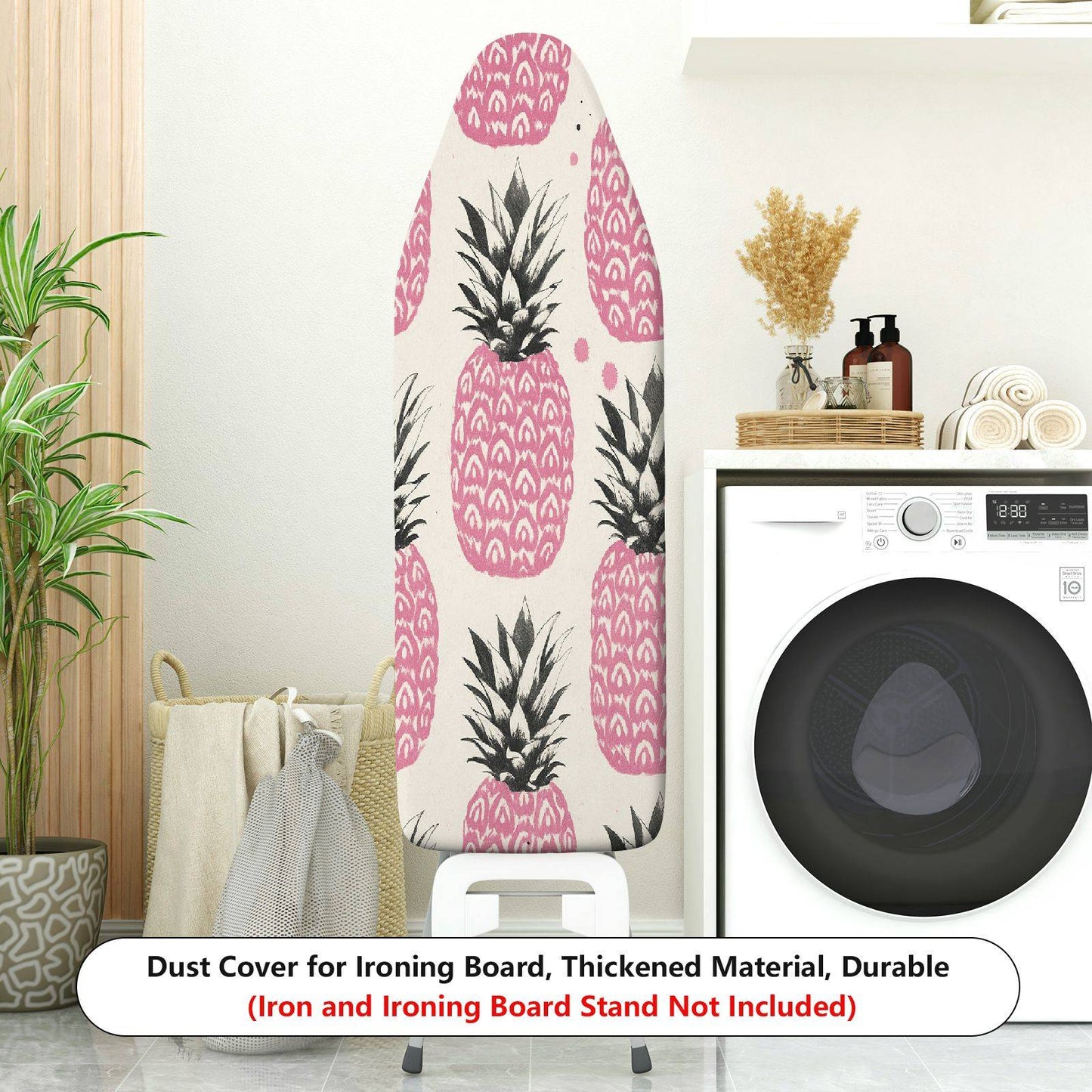 1-Piece Pink Pineapple Tropical Fruit Pattern  Ironing Board Cover, Universal Size, Without Board