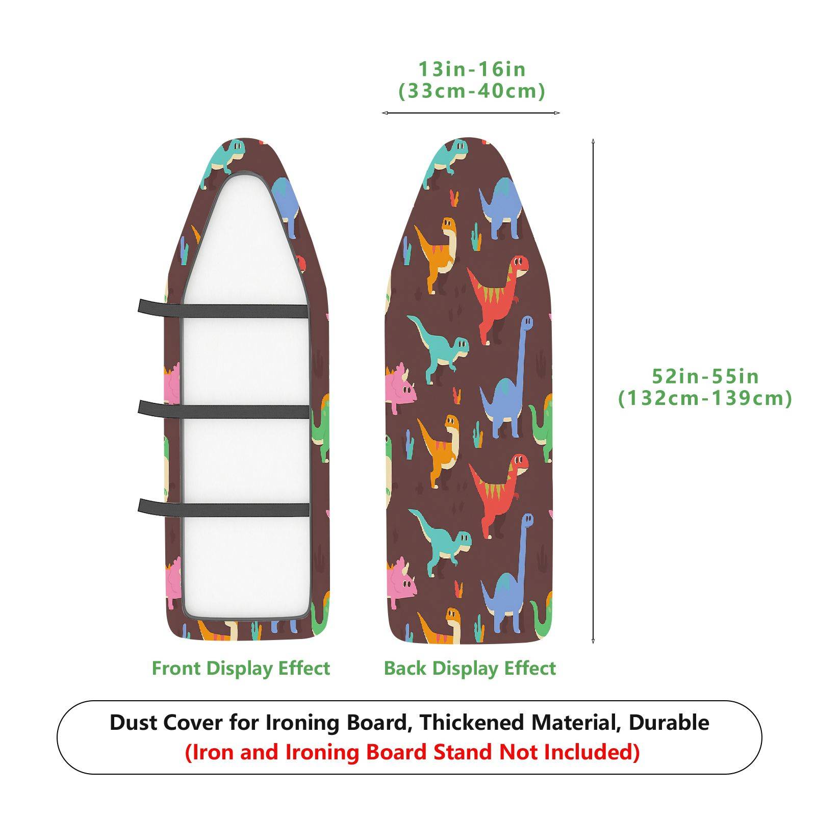 1-Piece dinosaur colorful fun  Ironing Board Cover, Universal Size, Without Board