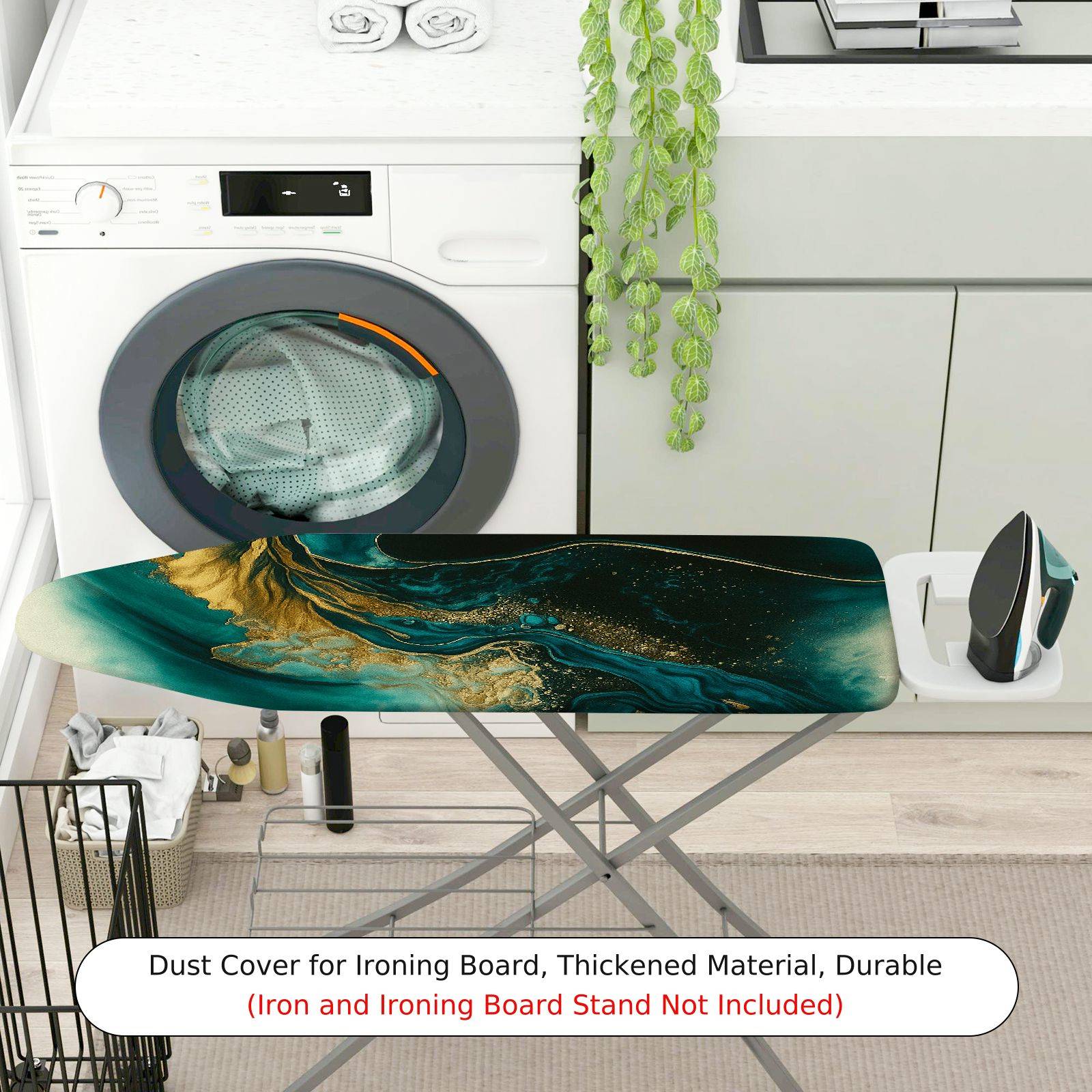 1-Piece Abstract Art Elegant Waves Marble  Ironing Board Cover, Universal Size, Without Board