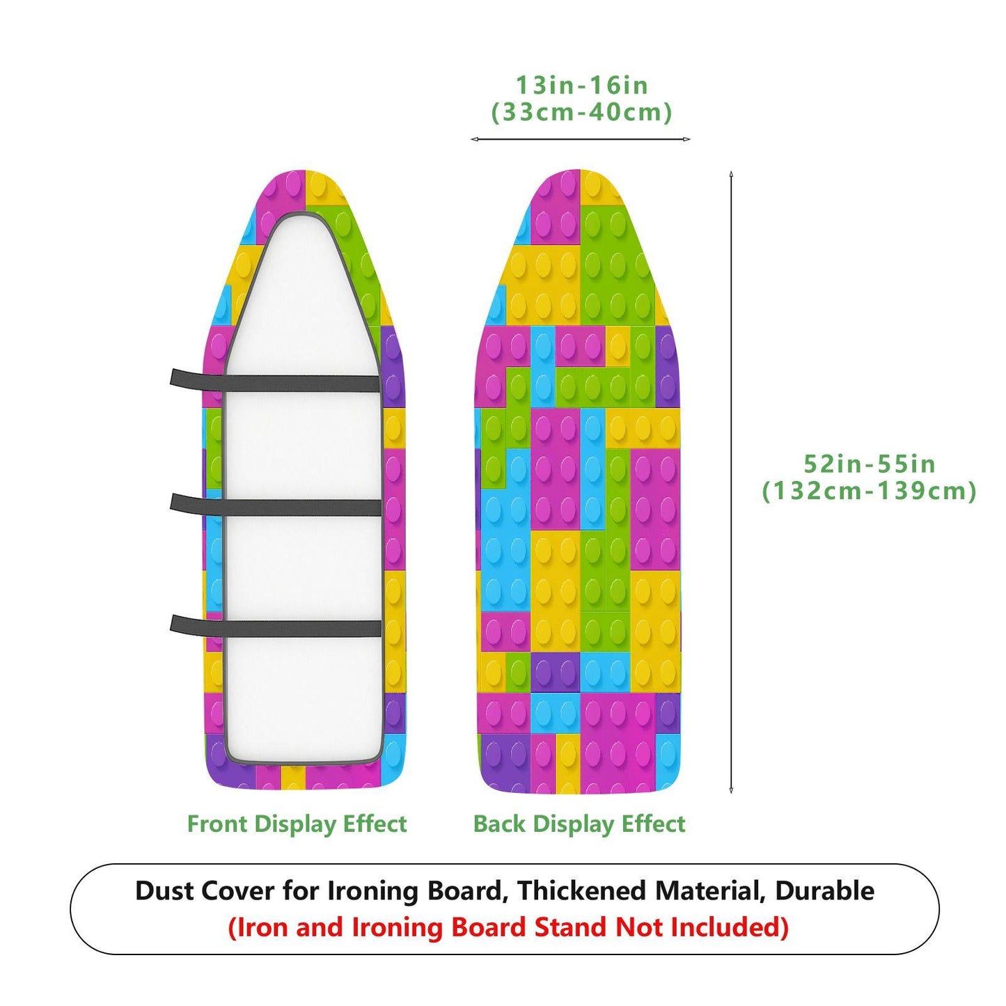 1-Piece Colorful Brick Pattern Fun Bright  Ironing Board Cover, Universal Size, Without Board