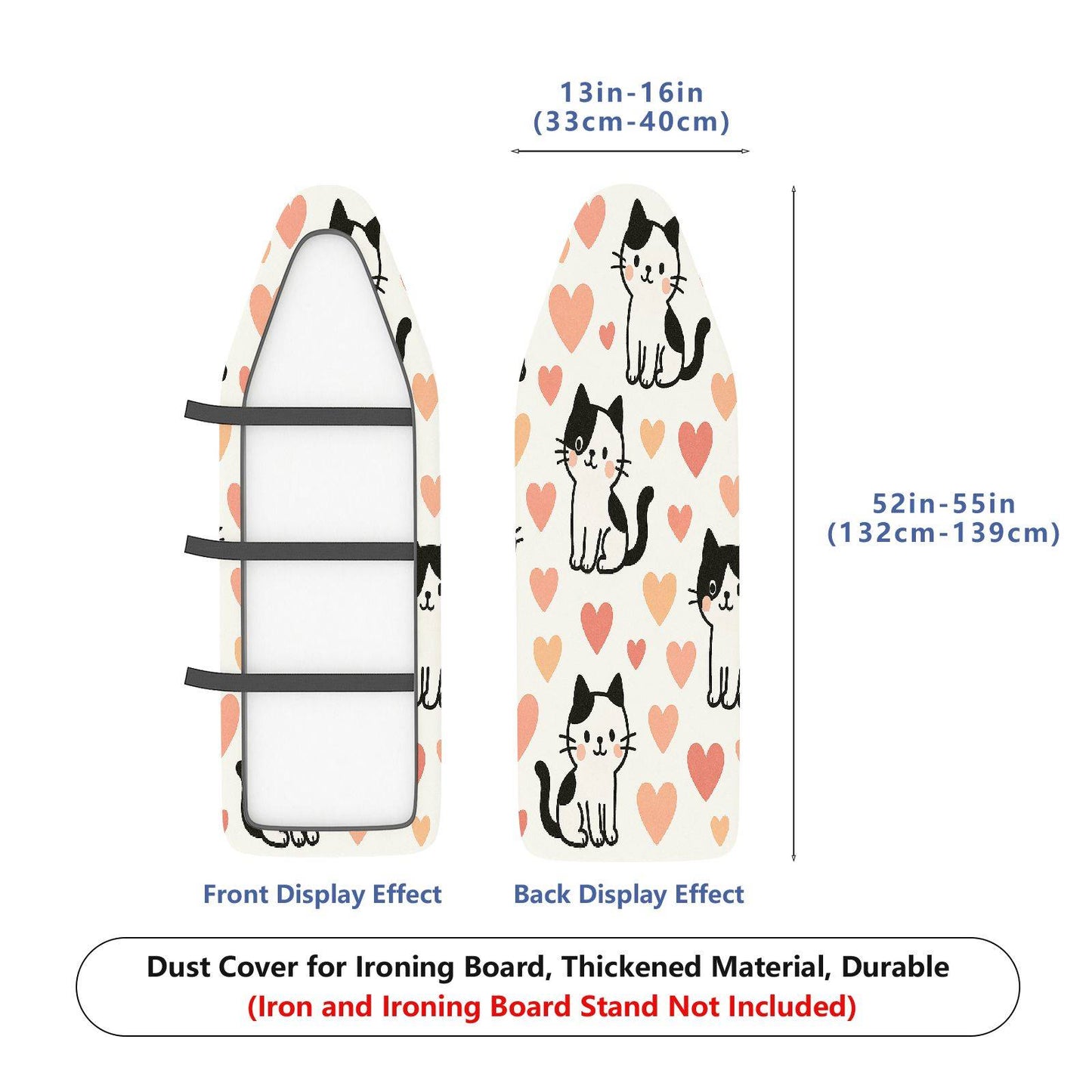 1-Piece Cute Cat Heart Pattern  Ironing Board Cover, Universal Size, Without Board