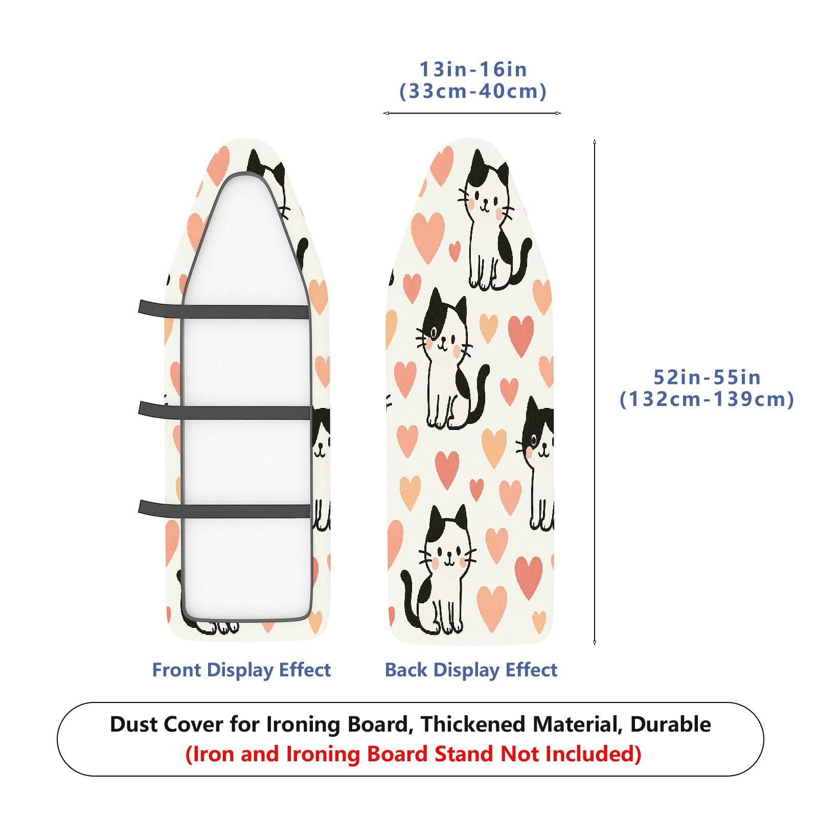 1-Piece Cute Cat Heart Pattern  Ironing Board Cover, Universal Size, Without Board