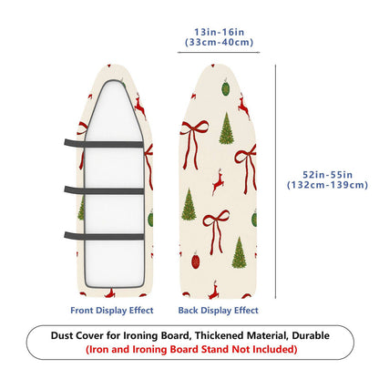 1-Piece Christmas Deer Tree Bow  Ironing Board Cover, Universal Size, Without Board