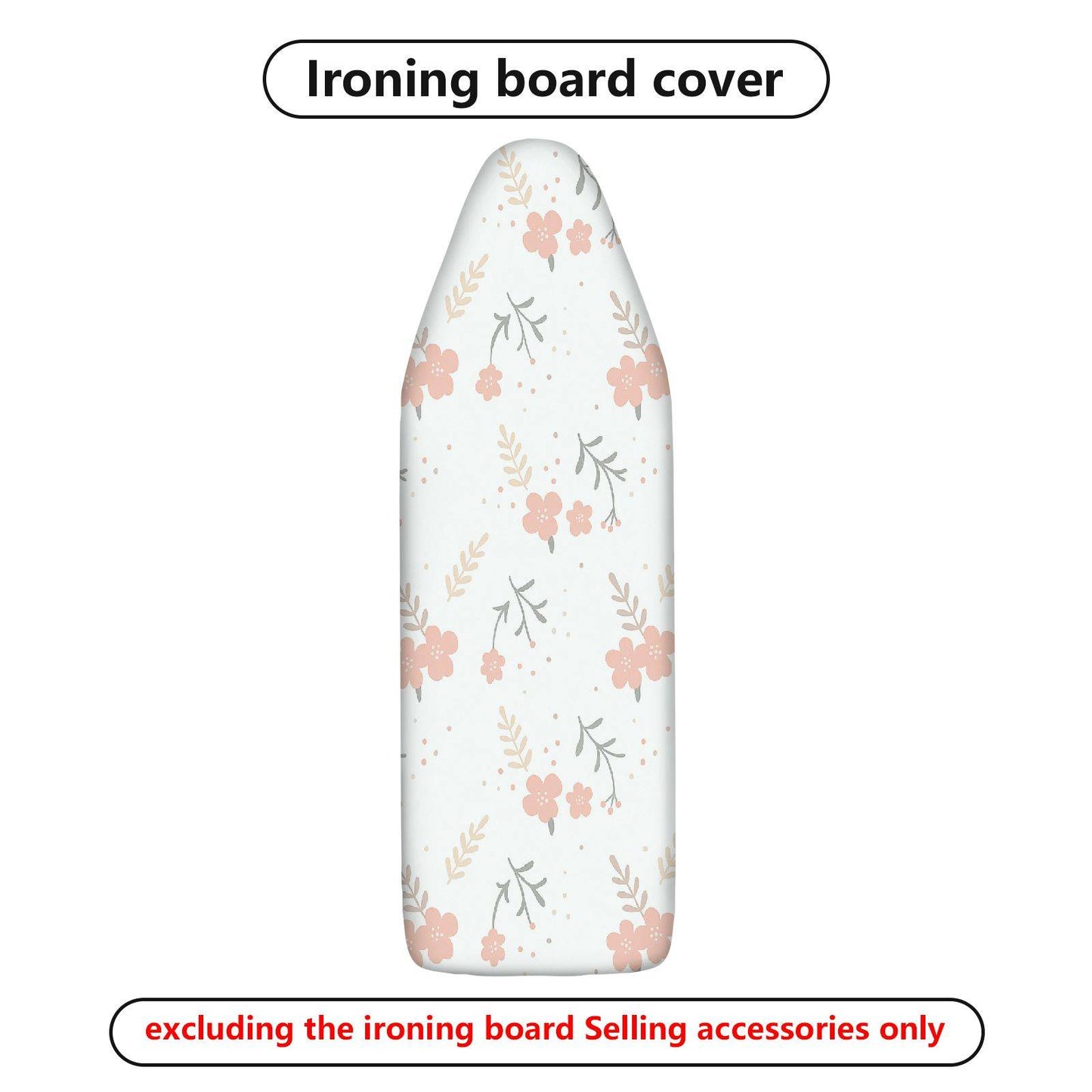 1-Piece Floral Pattern Pink Flower Beige Leaf  Ironing Board Cover, Universal Size, Without Board