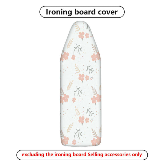 1-Piece Floral Pattern Pink Flower Beige Leaf  Ironing Board Cover, Universal Size, Without Board