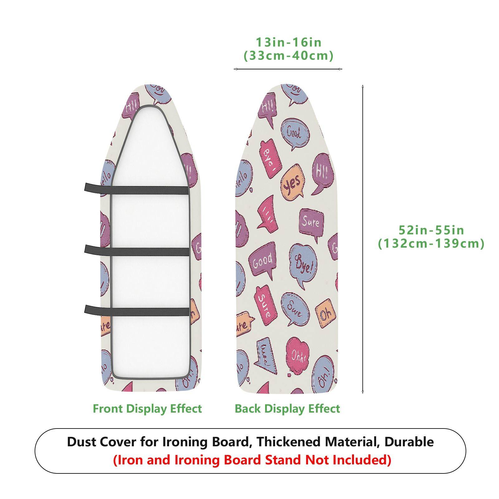 1-Piece Speech Bubble Colorful Fun  Ironing Board Cover, Universal Size, Without Board