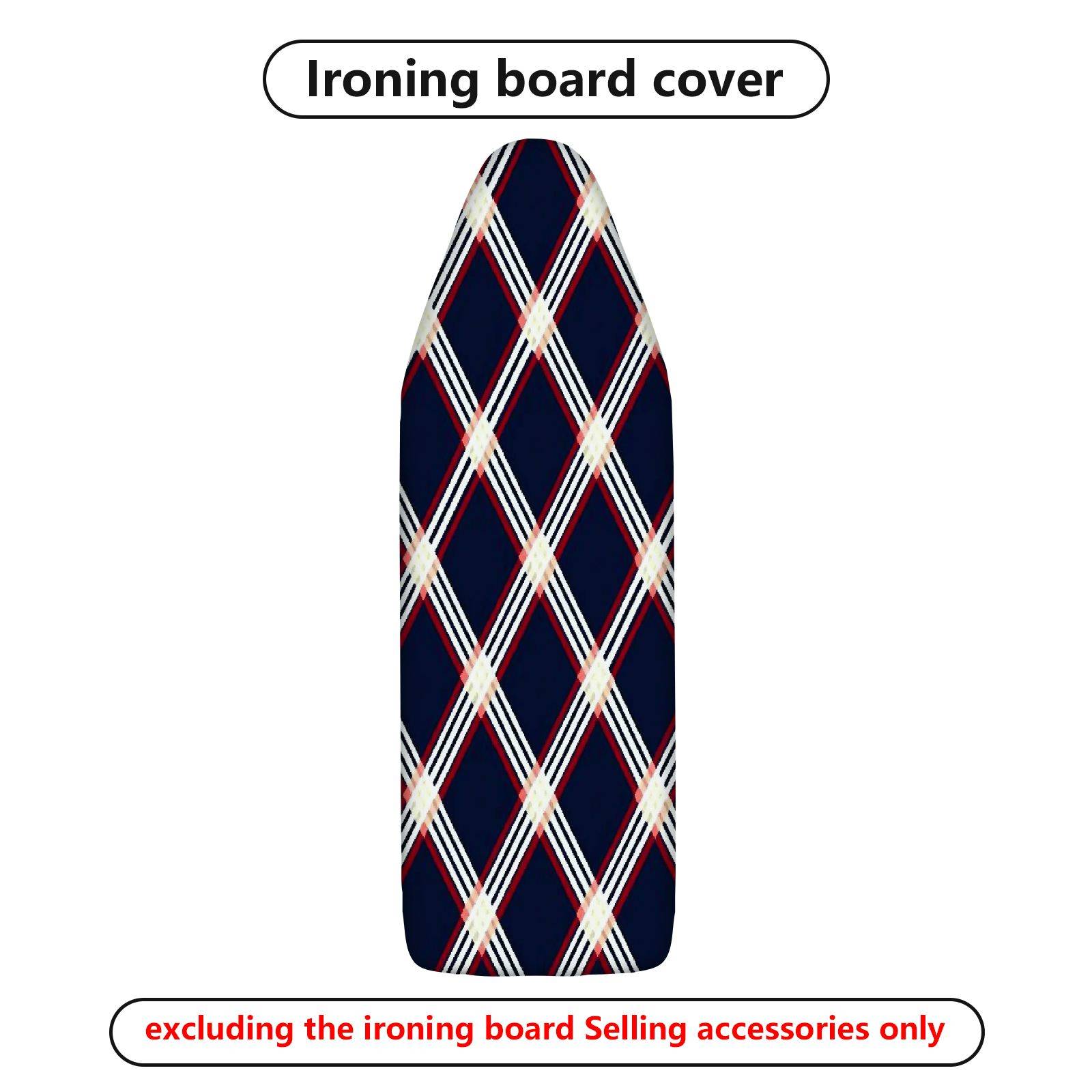 1-Piece Plaid Navy Red White  Ironing Board Cover, Universal Size, Without Board