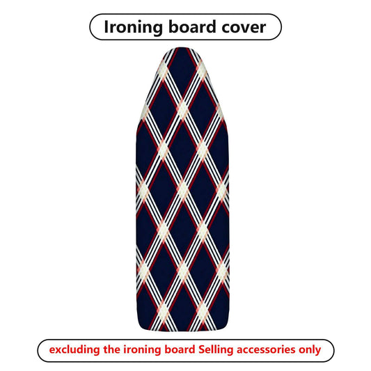 1-Piece Plaid Navy Red White  Ironing Board Cover, Universal Size, Without Board