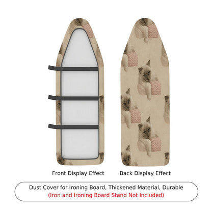 1-Piece Cat Knitting Beige  Ironing Board Cover, Universal Size, Without Board
