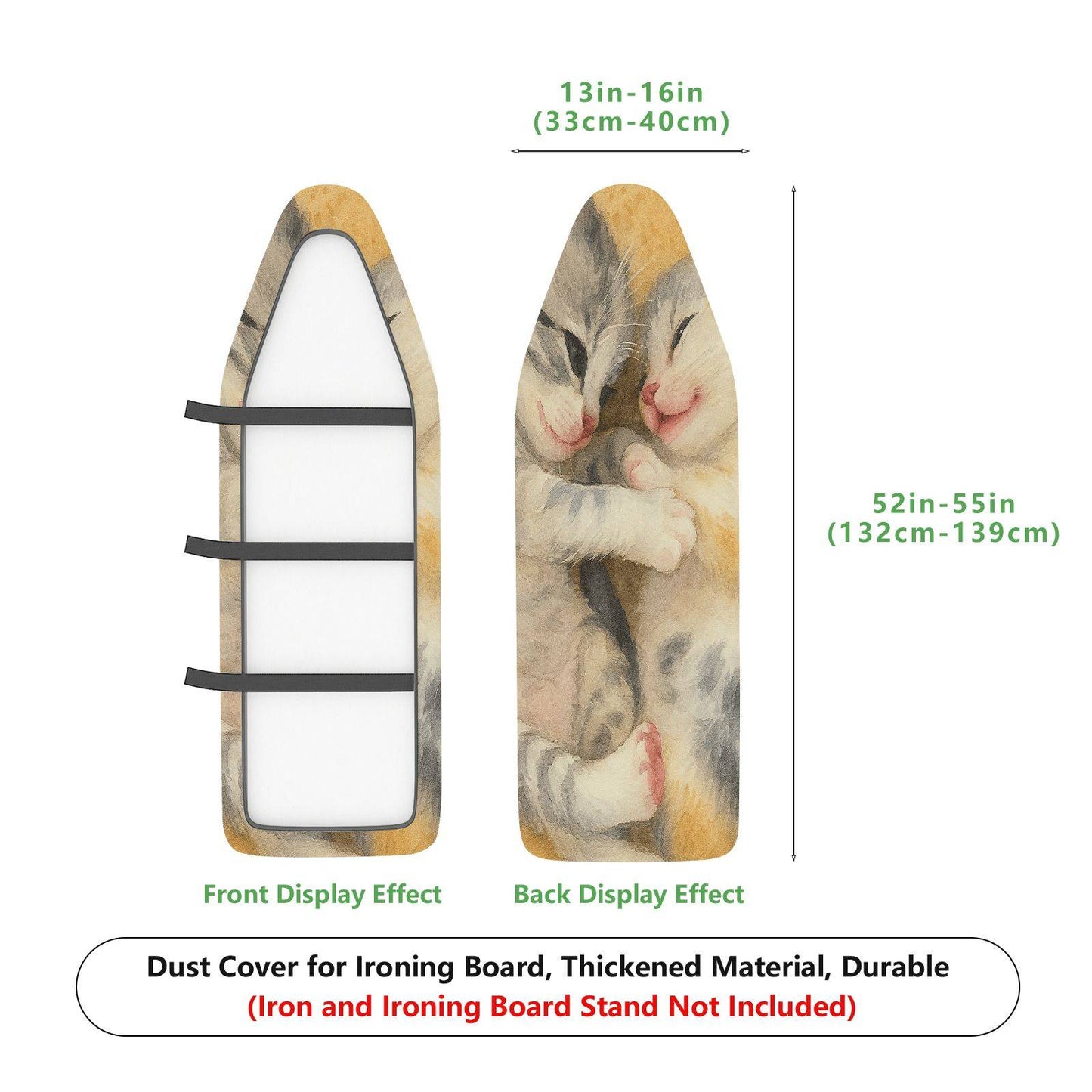 1-Piece Cute Kitten Animal Artistic  Ironing Board Cover, Universal Size, Without Board