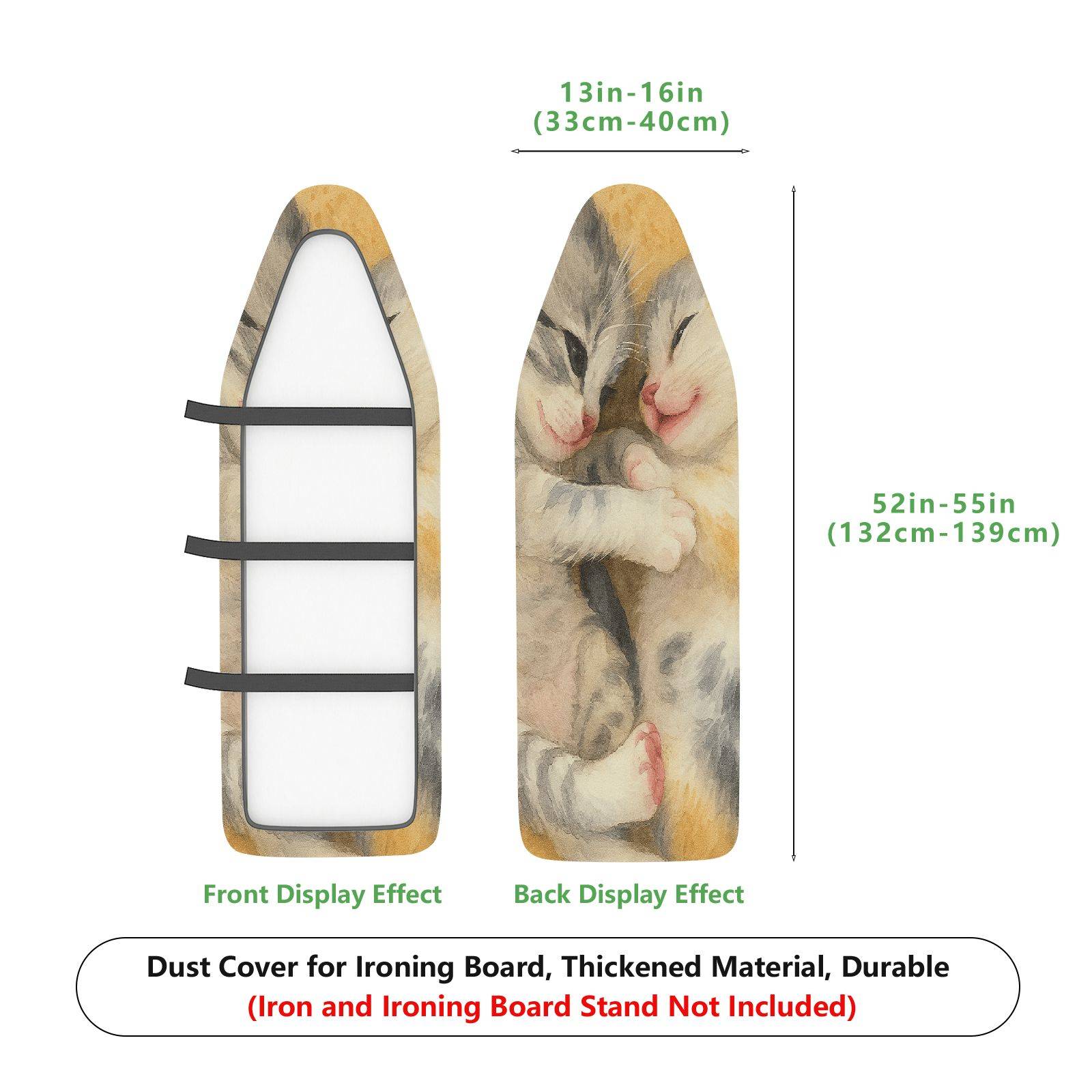 1-Piece Cute Kitten Animal Artistic  Ironing Board Cover, Universal Size, Without Board