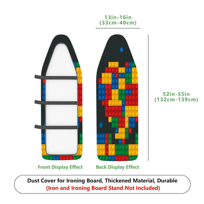 1-Piece Colorful Block Pattern Playful Fun  Ironing Board Cover, Universal Size, Without Board