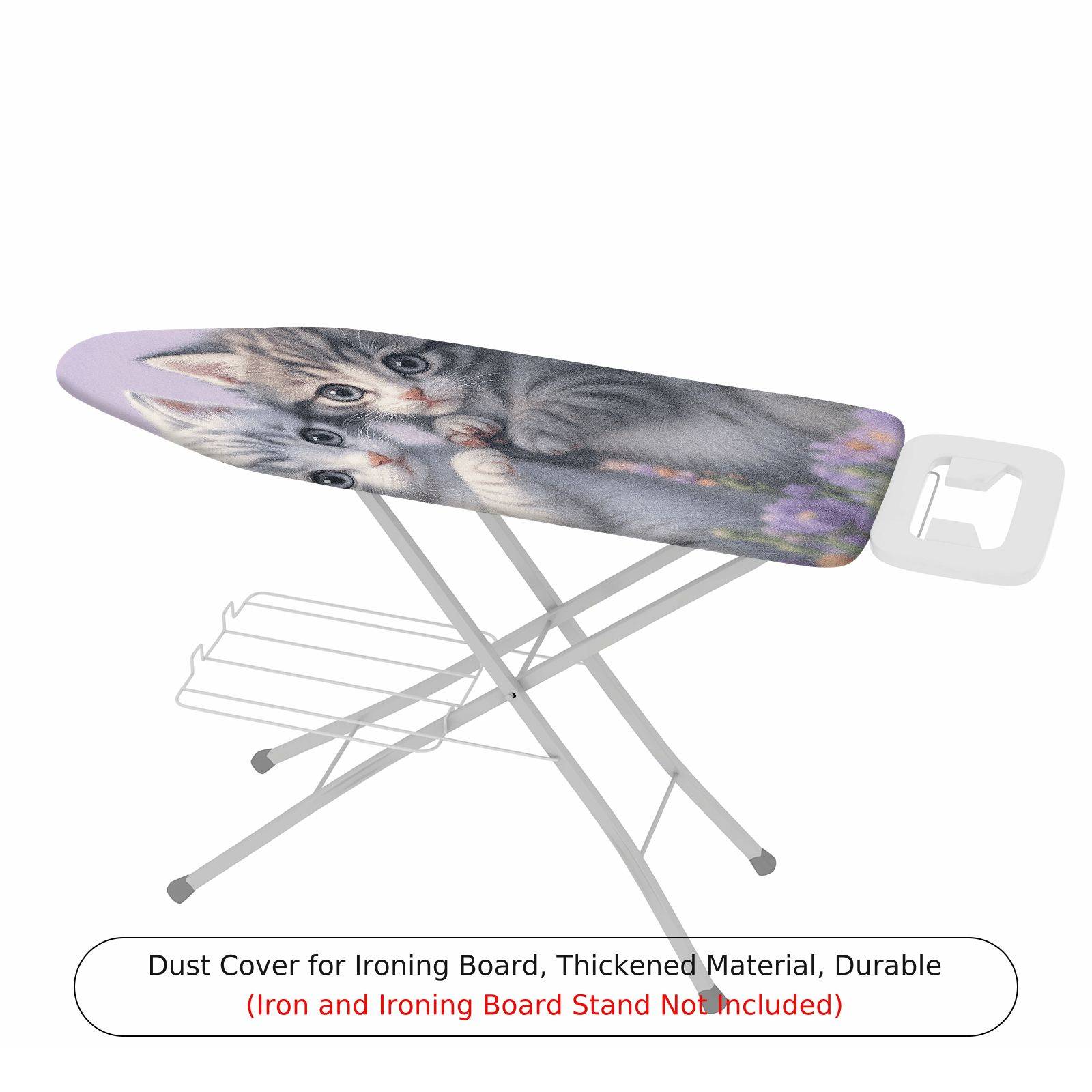 1-Piece Cute Kitten Lavender Floral  Ironing Board Cover, Universal Size, Without Board
