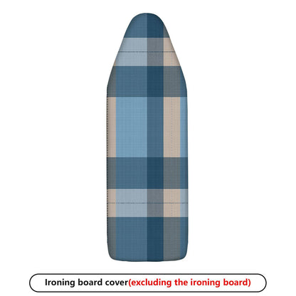 1-Piece Plaid Pattern Blue Beige Checkered  Ironing Board Cover, Universal Size, Without Board