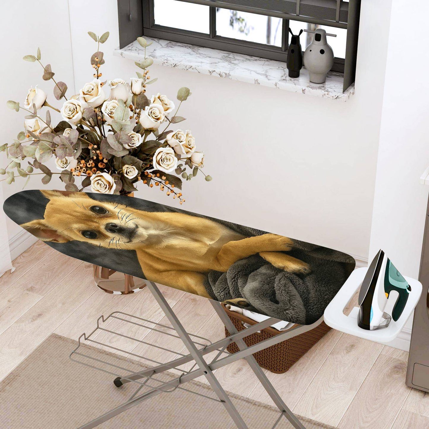 1-Piece Dog Print Cute Cozy  Ironing Board Cover, Universal Size, Without Board