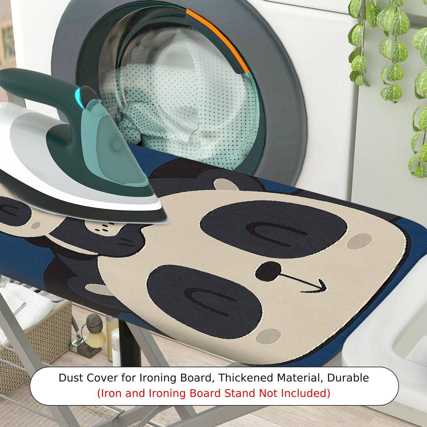 1-Piece Love Panda Blue Cute  Ironing Board Cover, Universal Size, Without Board