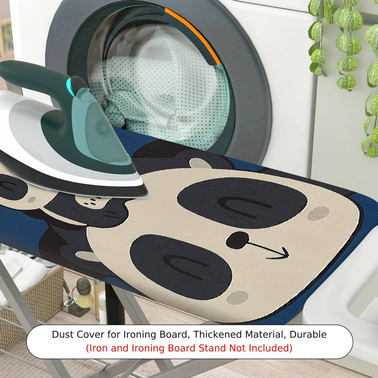 1-Piece Love Panda Blue Cute  Ironing Board Cover, Universal Size, Without Board