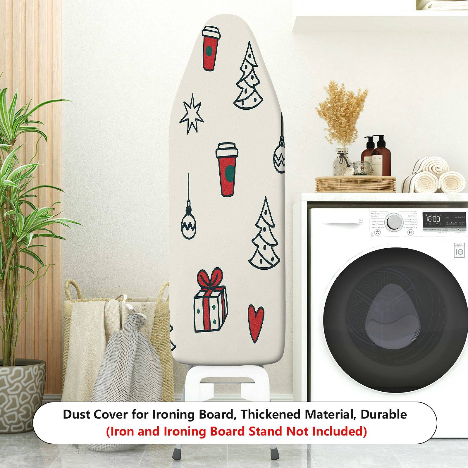 1-Piece Christmas Tree Coffee Cup Gift  Ironing Board Cover, Universal Size, Without Board