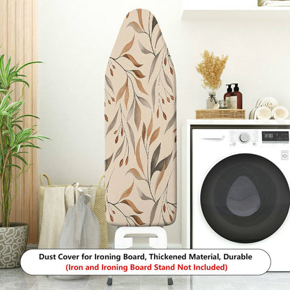1-Piece Leaf Pattern Brown Beige Abstract Design  Ironing Board Cover, Universal Size, Without Board