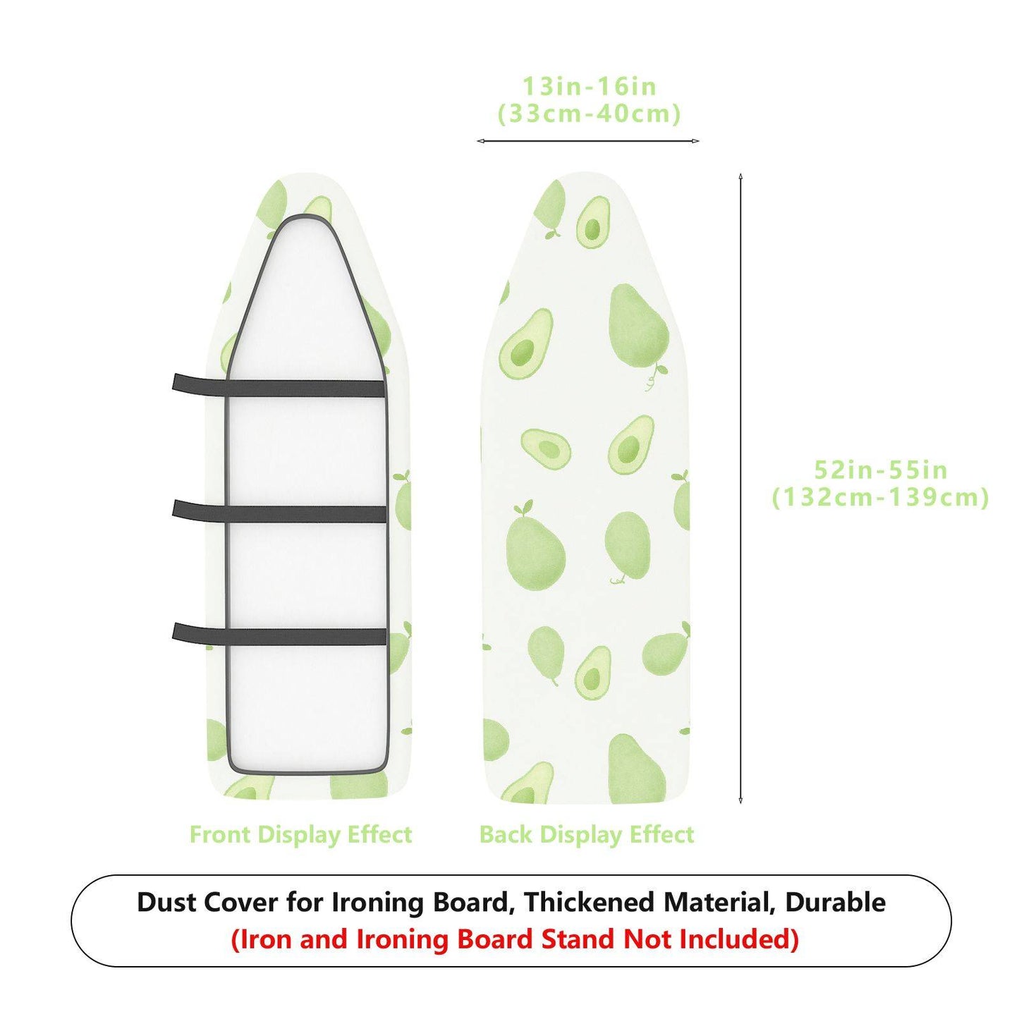 1-Piece Avocado Fruit Green  Ironing Board Cover, Universal Size, Without Board