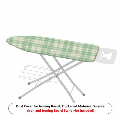 1-Piece Plaid Green Beige  Ironing Board Cover, Universal Size, Without Board