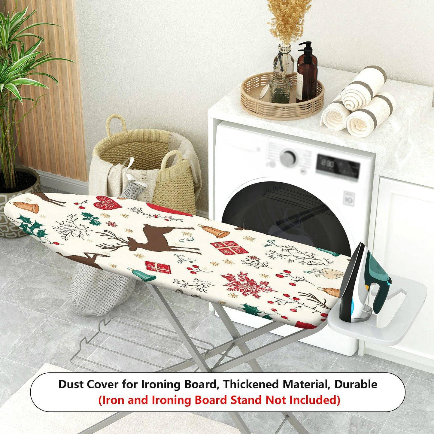 1-Piece Christmas Reindeer Snowflake  Ironing Board Cover, Universal Size, Without Board