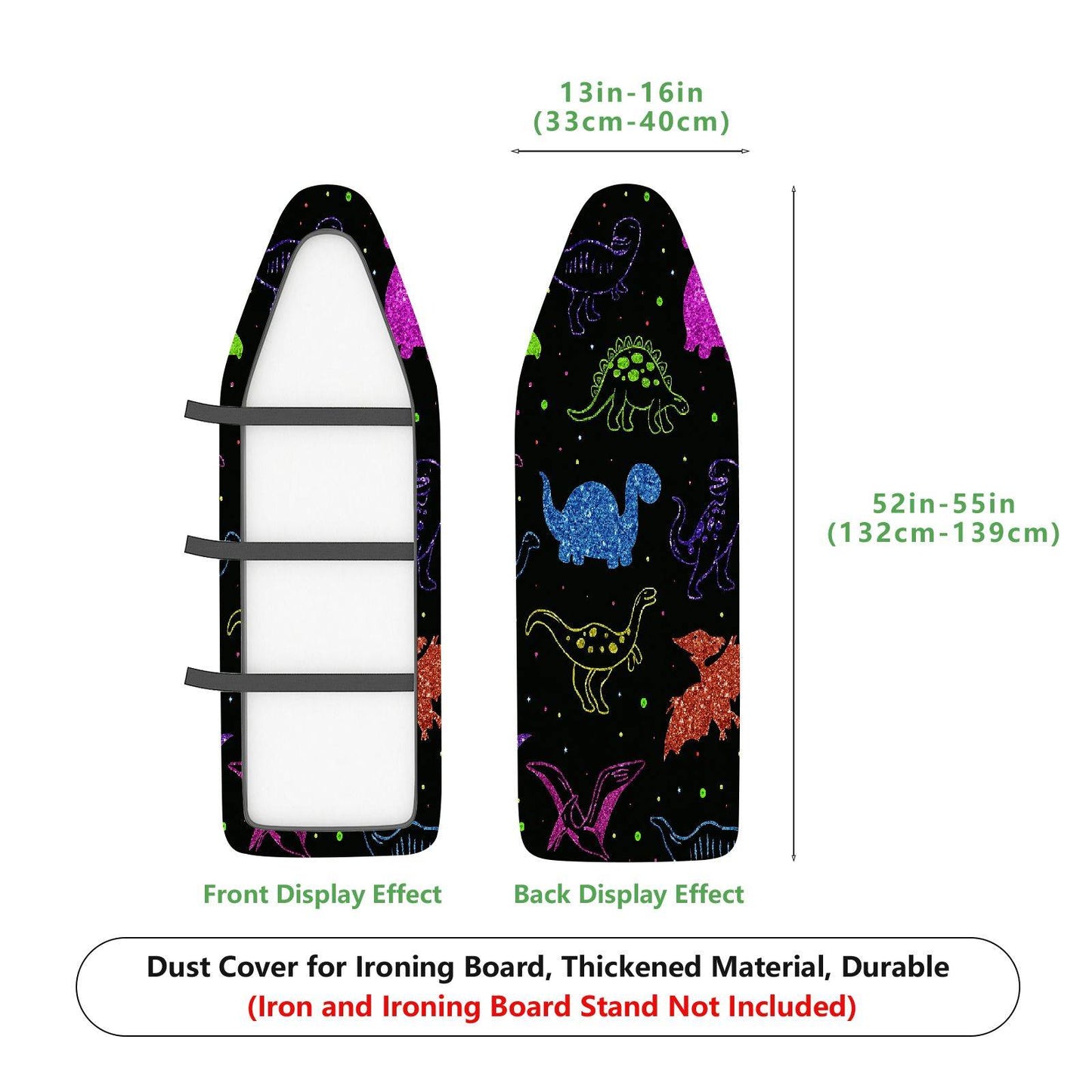 1-Piece Dinosaur Colorful Pattern Fun  Ironing Board Cover, Universal Size, Without Board